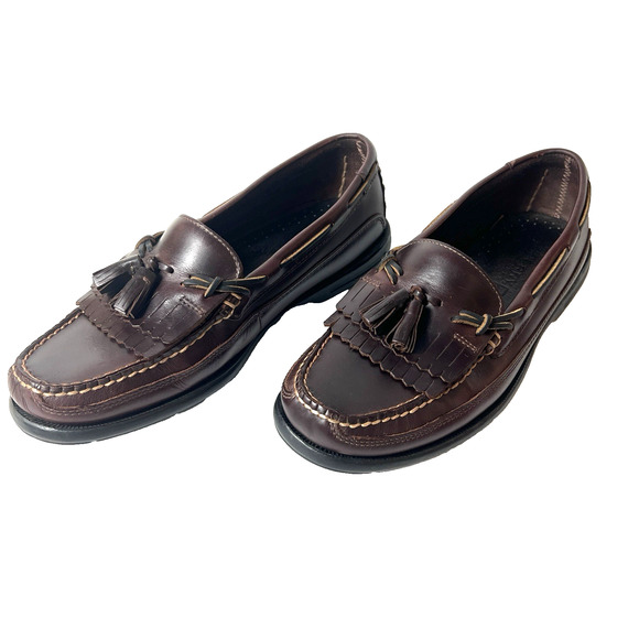 Sperry Men 10.5M Brown Leather Classic Comfort Casual Slip On Tassel Fringe Shoe - Picture 2 of 11